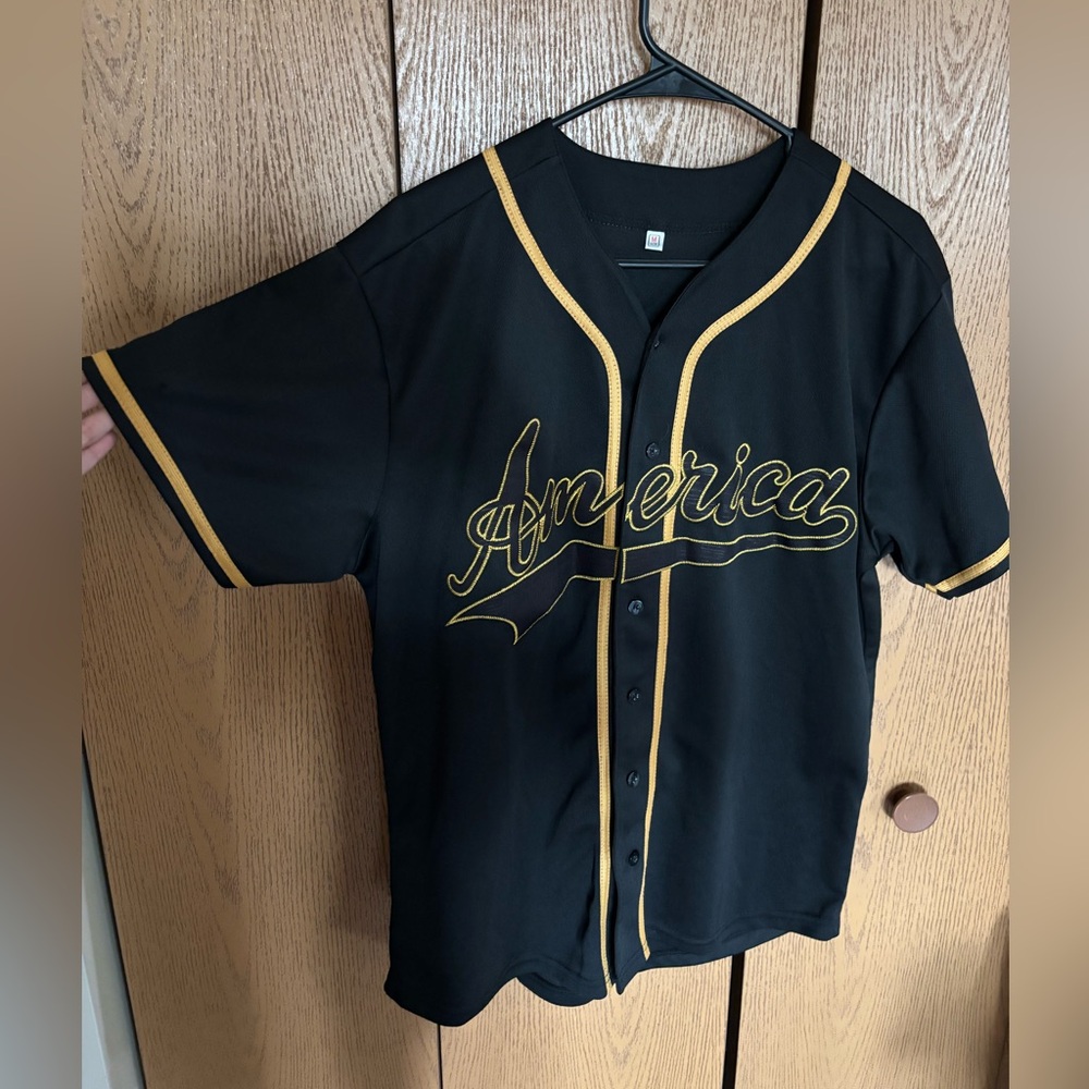 Black and Gold Baseball Jersey